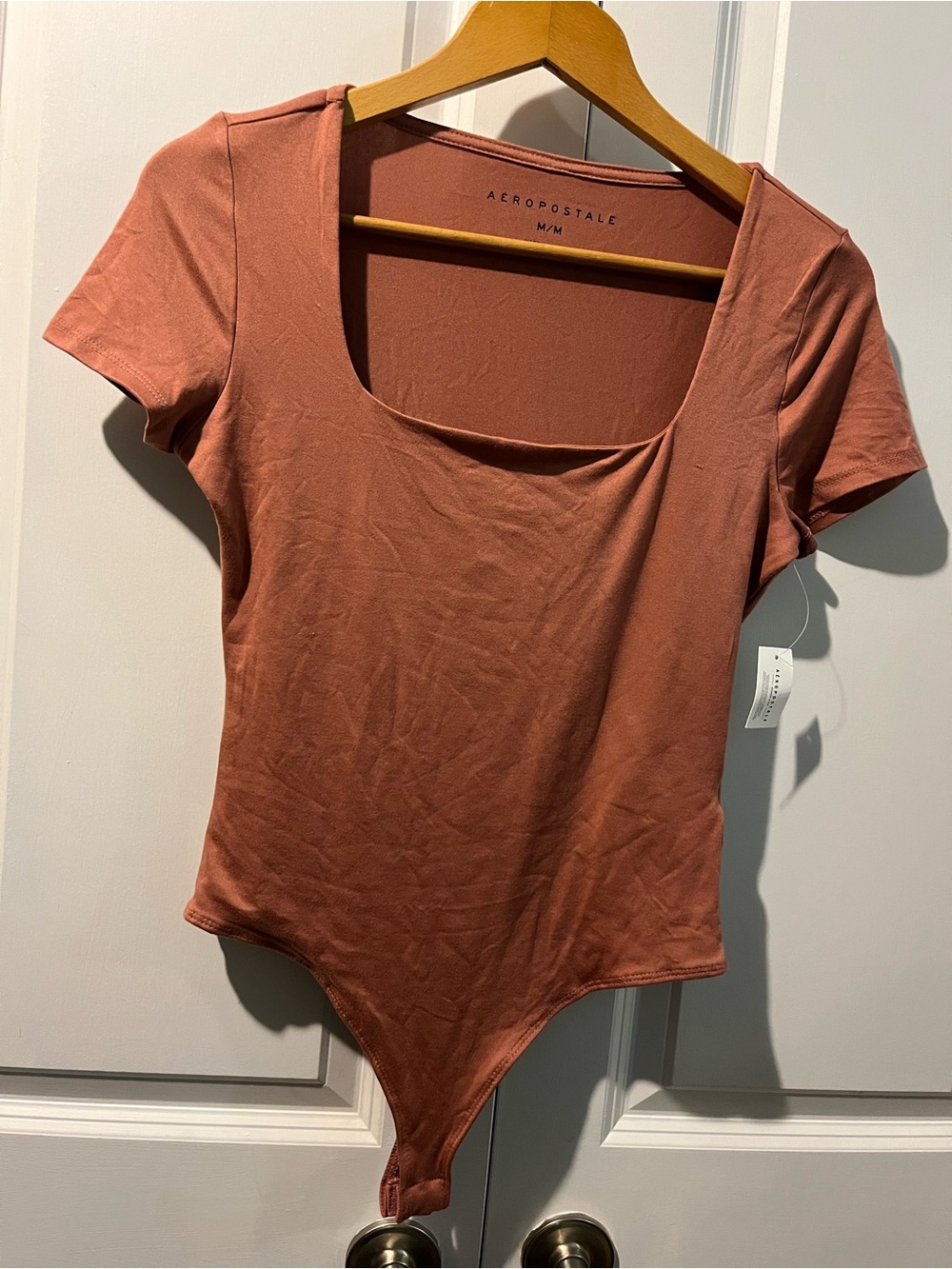Aeropostale Rust Square Neck Bodysuit M